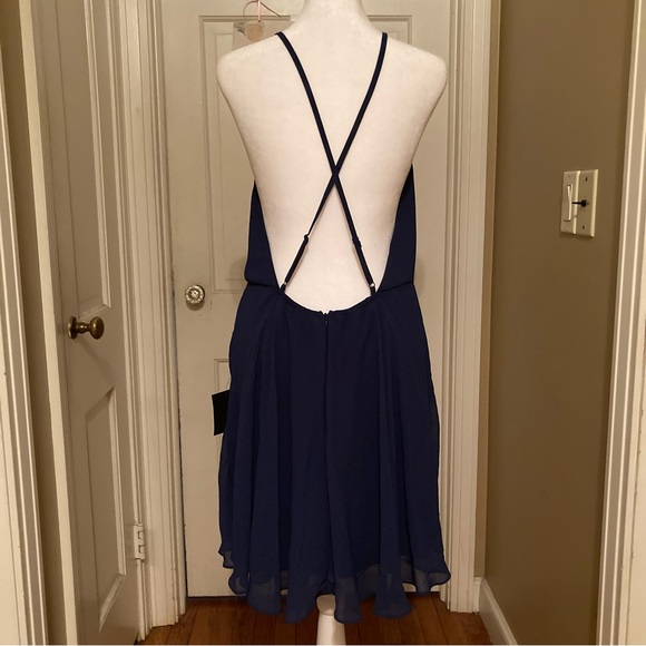 Lulu’s Blue Chiffon Mini Dress - Picture 8 of 8